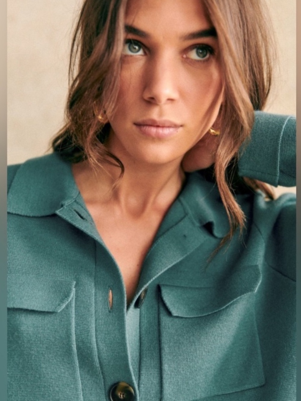 Lightly worn Sézane Betty - XL, Sage, Never Laundered - Picture 2 of 7
